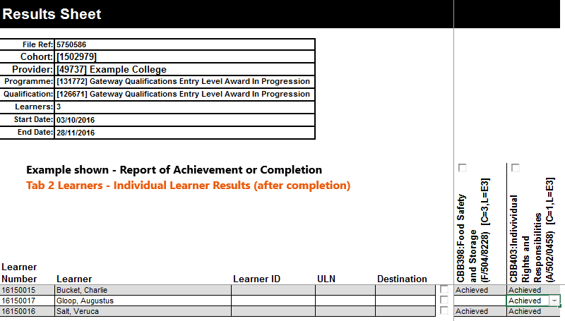 Image of RAC Tab 2 learner achievement after completion