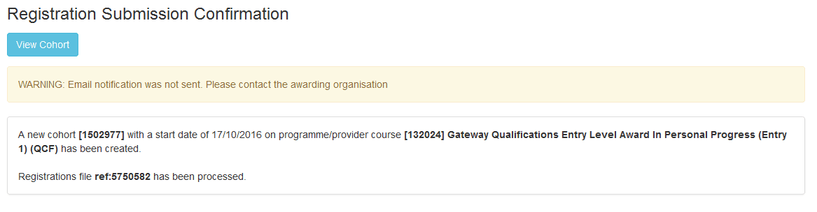 Image of registration submission confirmation