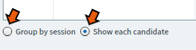 Surpass group by session or show each candidate buttons