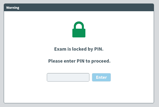 Secure Client - Enter PIN Screen