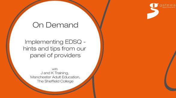 Implementing EDSQ - hints and tips webinar title slide